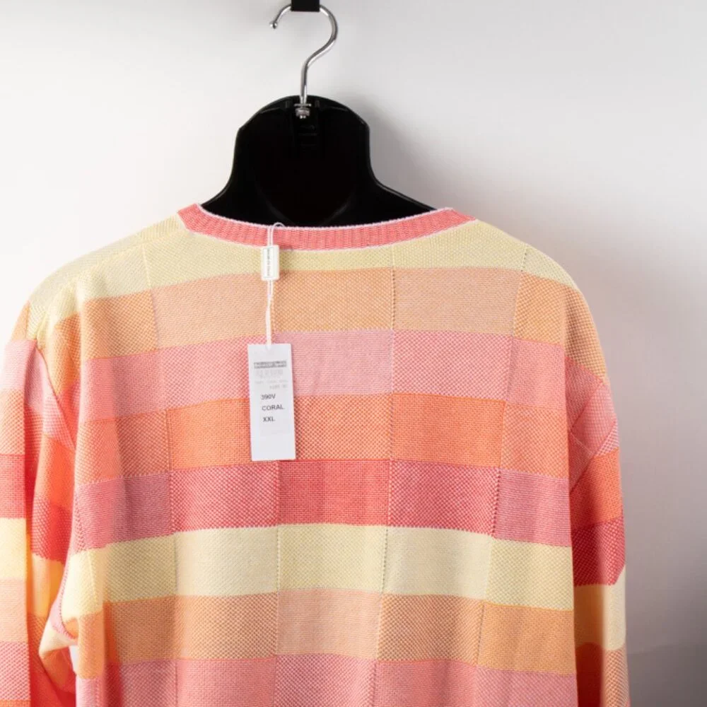 Vintage Marcello Men's 2XL Sweater Pink Peach Cotton Blend NWT $295